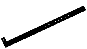 1000 Custom Printed Black L Shaped 16mm Vinyl Wristbands