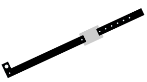 200 Custom Printed Black L Shaped with PVC Colour Tag Vinyl Wristbands