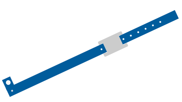 5000 Plain Dark Blue L Shaped with PVC Colour Tag Vinyl Wristbands