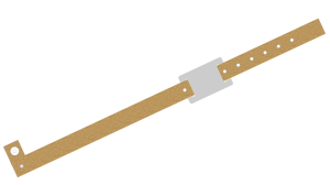 100 Custom Printed Gold Glitter L Shaped with PVC Colour Tag Vinyl Wristbands