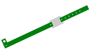 5000 Plain Green L Shaped with PVC Colour Tag Vinyl Wristbands