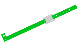 200 Custom Printed Green Glitter L Shaped with PVC Colour Tag Vinyl Wristbands