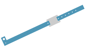 1000 Custom Printed Light Blue L Shaped with PVC Colour Tag Vinyl Wristbands