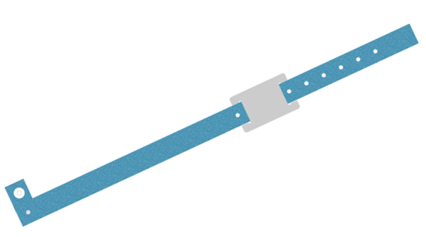 1000 Custom Printed Light Blue L Shaped with PVC Colour Tag Vinyl Wristbands
