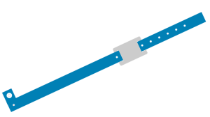 1000 Plain Mid Blue L Shaped with PVC Colour Tag Vinyl Wristbands
