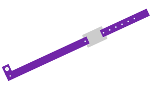 1000 Custom Printed Purple L Shaped with PVC Colour Tag Vinyl Wristbands