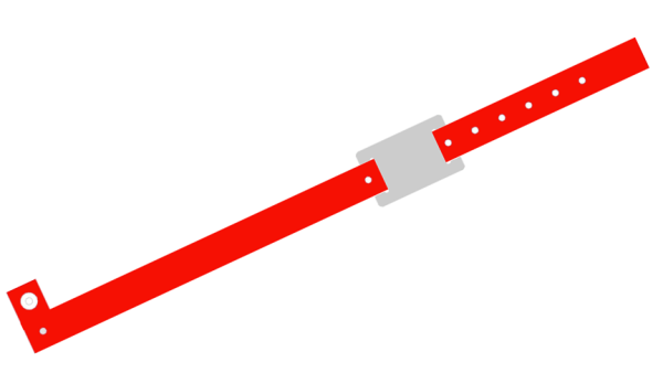 200 Custom Printed Red L Shaped with PVC Colour Tag Vinyl Wristbands