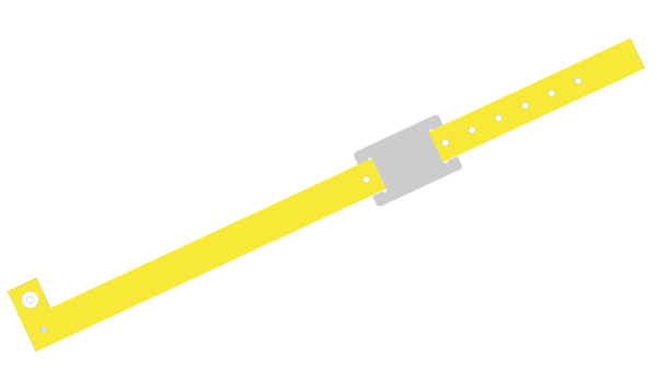 500 Custom Printed Yellow L Shaped with PVC Colour Tag Vinyl Wristbands