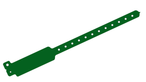 200 Plain Dark Green WideFace L Shaped Vinyl Wristbands
