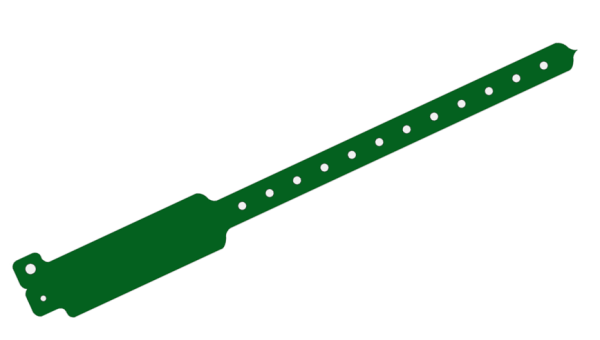 200 Plain Dark Green WideFace L Shaped Vinyl Wristbands
