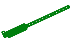 5000 Plain Green WideFace L Shaped Vinyl Wristbands