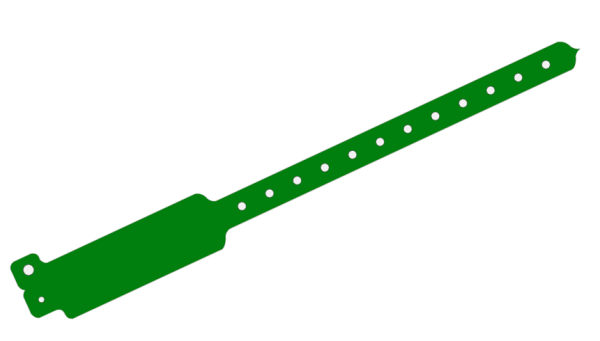 5000 Plain Green WideFace L Shaped Vinyl Wristbands