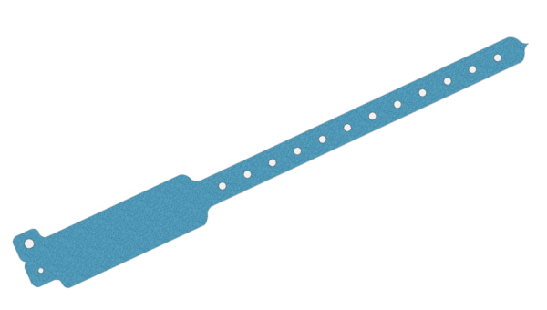 200 Plain Light Blue Glitter WideFace L Shaped Vinyl Wristbands