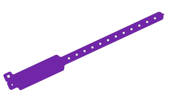 5000 Plain Purple WideFace L Shaped Vinyl Wristbands