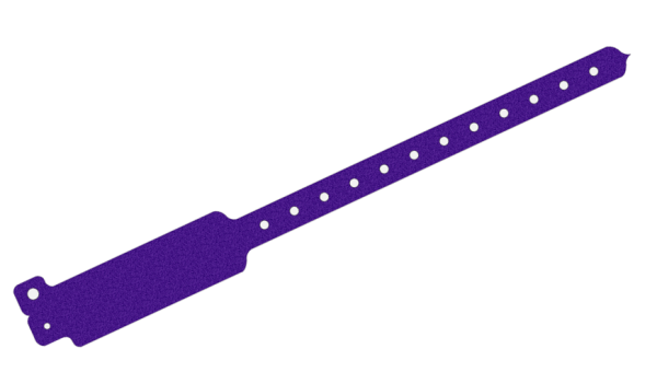 500 Plain Purple Glitter WideFace L Shaped Vinyl Wristbands