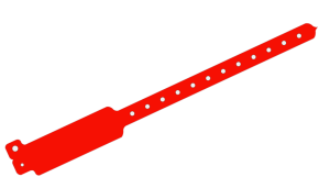 5000 Custom Printed Red WideFace L Shaped Vinyl Wristbands