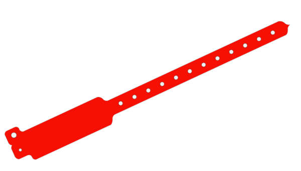 5000 Custom Printed Red WideFace L Shaped Vinyl Wristbands