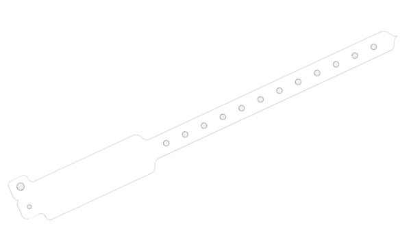 5000 Custom Printed White WideFace L Shaped Vinyl Wristbands
