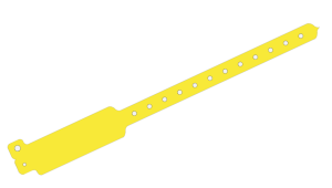 1000 Custom Printed Yellow WideFace L Shaped Vinyl Wristbands
