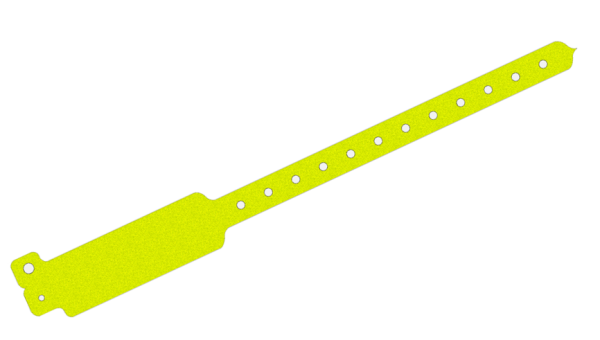 5000 Custom Printed Yellow Glitter WideFace L Shaped Vinyl Wristbands