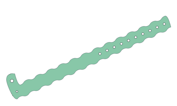 5000 Custom Printed Aqua Wavey L Shaped Vinyl Wristbands