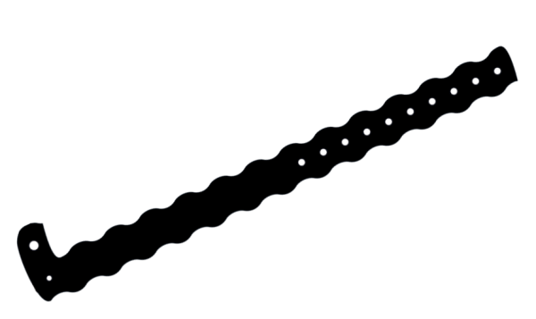 1000 Custom Printed Black Wavey L Shaped Vinyl Wristbands