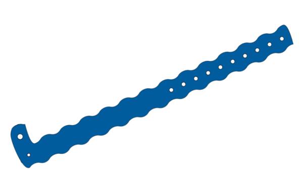 100 Custom Printed Dark Blue Wavey L Shaped Vinyl Wristbands