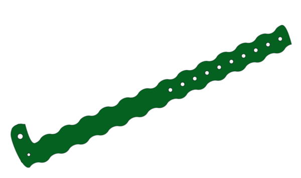 100 Plain Dark Green Wavey L Shaped Vinyl Wristbands