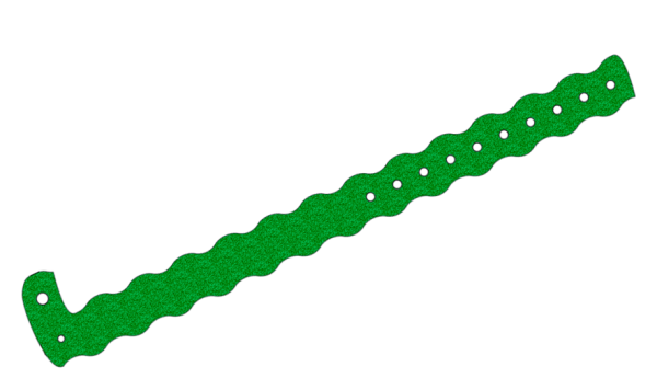 1000 Custom Printed Dark Green Glitter Wavey L Shaped Vinyl Wristbands