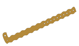 500 Custom Printed Gold Wavey L Shaped Vinyl Wristbands