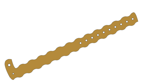 500 Custom Printed Gold Wavey L Shaped Vinyl Wristbands