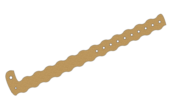 500 Plain Gold Glitter Wavey L Shaped Vinyl Wristbands