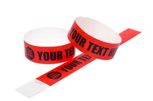 5000 Custom Printed Red Tyvek Wristbands With Variable Data