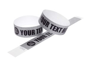 5000 Custom Printed Silver Tyvek Wristbands With Variable Data