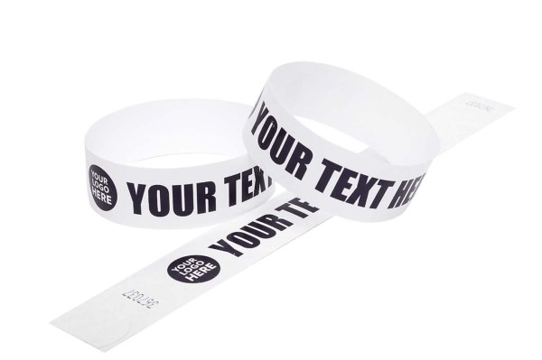 500 Custom Printed White Tyvek Wristbands With Variable Data