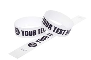 100 Custom Printed White Tyvek Wristbands With Variable Data - Litter Free