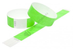 200 Premium Neon Green Tyvek Wristbands