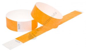 200 Premium Neon Orange Tyvek Wristbands