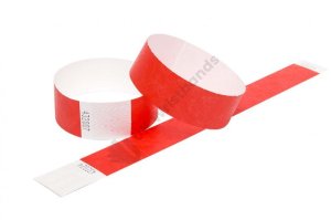 200 Premium Red Tyvek Wristbands