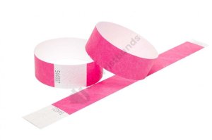 200 Premium Neon Pink Tyvek Wristbands