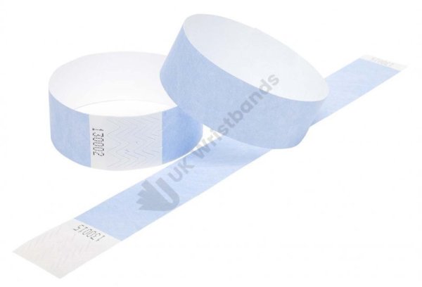 1000 Premium Sky Blue Tyvek Wristbands