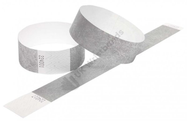 500 Premium Silver Tyvek Wristbands