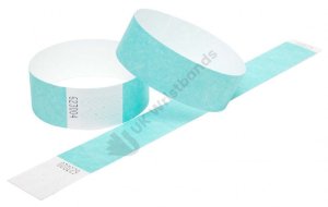 5000 Premium Aqua Tyvek Wristbands