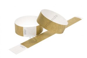 1000 Plain Gold Tyvek Recyclaband Wristbands