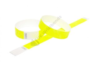 1000 Premium Neon Yellow Tyvek Wristbands 3/4″