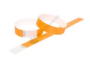 200 Premium Neon Orange Tyvek Wristbands 3/4″