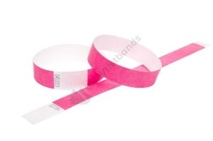 200 Premium Neon Pink Tyvek Wristbands 3/4″