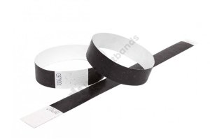 200 Premium Black Tyvek Wristbands 3/4″