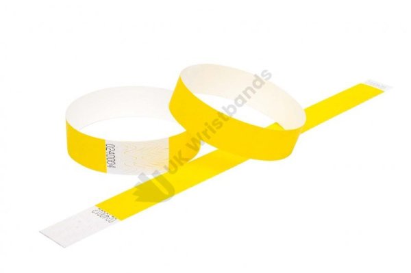 1000 Premium Yellow Tyvek Wristbands 3/4"