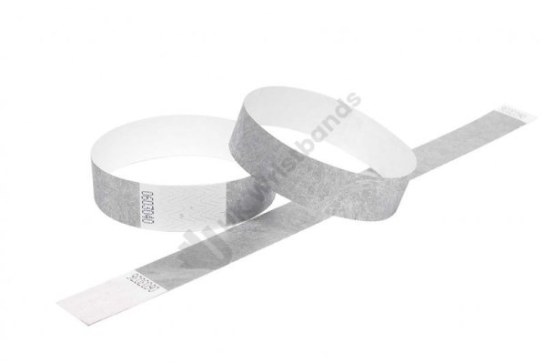 5000 Premium Silver Tyvek Wristbands 3/4"